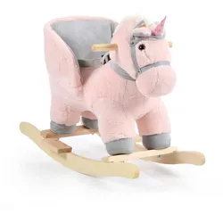 Moni Plüsch Schaukeltier Cookie WJ-6187, Schaukelpferd, Musikfunktion, bis 30 kg rosa