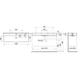 Laufen Val Unterbauwaschtisch 120 x 42 cm
