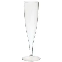 100 Champagnergläser (einzeln verpackt) 13,5 cl Transparent PS Kunststoff