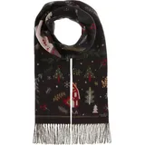 Fraas Schal Cashmink® Scarf With Christmas Design Navy