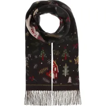 Fraas Schal Cashmink® Scarf With Christmas Design Navy