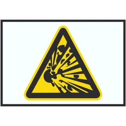Vorsicht Explosivstoffe Symbol Schild A5 (148x210mm)