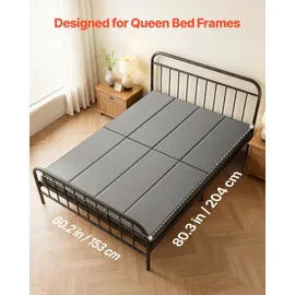 Vevor Bunkie Board Queen Size, 204x153 cm Faltbares Matratzenstützbrett mit Klettbändern, PP-Kern mit 600D Oxford-Gewebe, Anti-Durchhängen für Metallrahmen, Etagenbetten &