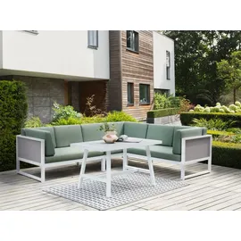 Beliani Castella Loungeset 2-tlg. grau/grün/weiß