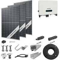 PV-Komplettanlage 10 kWp mit AXITEC Wechselrichter 10 kW, 24 Solarmodulen Glas-Glas black frame & Montagesystem Aufdach (* 0% MwSt. gem. §12 Abs. 3 UstG)