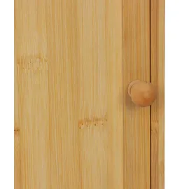 Relaxdays Schlüsselkasten, Bambus, 8 Haken, Design B, H x B x T: 27 x 19,5 x 6 cm, Flur, Wand, Schlüsselschrank, Natur