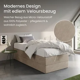 home collective Boxspringbett 90 x 200 cm H3 Beige
