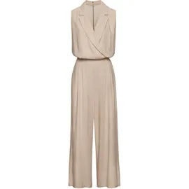 LASCANA Overall mit weitem Bein, Webware mit Leinen beige 38
