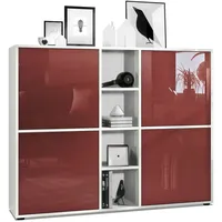 Vladon Highboard, Bordeaux, 130.5x105.5x35.5 cm, Wohnzimmer, Kommoden & Sideboards,