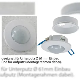 ChiliTec Bewegungsmelder PIR, 360° FLAT LED geeignet, 8m Detektion, weiß,80x30mm
