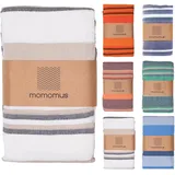 MOMOMUS Picknickdecke XXL für den Strand - Faltbar, Groß und Mit Fransen - Strandmatte/Stranddecke Sandfrei für Picknicks oder Leichte Campingdecke - Beige, 210x240 cm