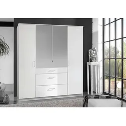 Kleiderschrank WIMEX "Clack", weiß (weiß, weiß hochglanz), B:180cm, Schränke, Drehtürenschrank Kleiderschrank