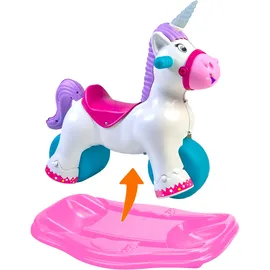 Feber Baby Einhorn Lauflernhilfe in Einhornform, 2-in-1 Lauflernhilfe und Wippe, mit Wieh- und Trompeten-Sound, entwickelt psychomotorische Fähigkeiten, Kinder ab 3 Jahren, berühmt (FED35000)