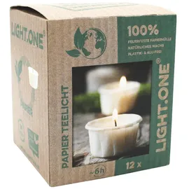 light.one® Teelichter 4,2 cm 12 St. weiß