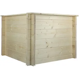 TIMBELA Hochbeet 78 x 78 x 57 cm Beige