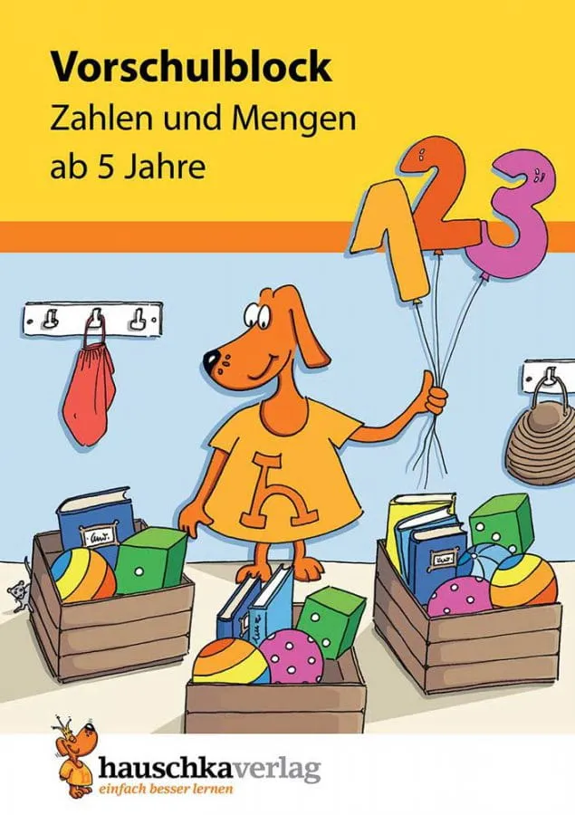 Hauschka Verlag 627 Vorschulblock - Zahlen und Mengen Gelb