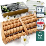 HELDSON® Fußmassageroller Holz - FSC®100% - Fußmassagegerät - Massage Roller für Fußmassage - Foot Massager - Fussmassageroller - Fussmassagegerät - Massagegerät für Füße - Fersensporn