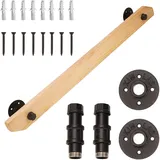 Gorssen Handlauf Holz Handlauf Geländer,Handläufe für Treppen, Treppengeländer Innen,Geländer aus Holz,Rutschfreier Haltegriff,Geeignet für Treppen,Wand,Flur,Badezimmer Handlauf