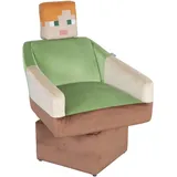 Phoenix Drehsessel Minecraft Samt 69 x 96 x 75 cm Braun/Grün mit Kopfstütze
