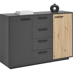 Sideboard Lukas Anthrazit/Schwarz/Eichefarben