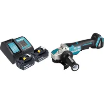 Makita DGA 520 SGX1 Akku Winkelschleifer 18 V 125 mm X-LOCK Brushless + 2x Akku 6,0 Ah + Ladegerät
