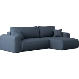 Kaiser Ecksofa mit Schlaffunktion und Stauraum für Bettzeug, L-förmiges Sofa,Capri Stoff Verita Rechts Marineblau