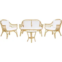 Beliani Sibari Loungeset 4-Sitzer Beige/Braun/Weiß