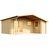 Lasita Maja Gartenhaus »LITTLE ROCK«, (Set, inkl. Fussbodenbretter zum verlegen), beige