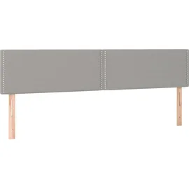 vidaXL Boxspringbett mit Matratze & LED Hellgrau 180x200 cm Stoff
