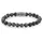 Rebel & Rose RR-80097-V-L Armband aus schwarzen Larvikit-Edelsteinen mit schwarzem Stahlverschluss Größe 19 cm