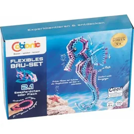 cbionic Flexibles Klemmbaustein-System 2-in-1 Seepferdchen 128-tlg.