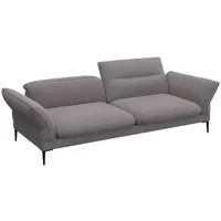 FLEXLUX 3-Sitzer Salino, Funktionssofa, Relaxsofa, Sofa mit Arm- und Kopfteil-Verstellungen, Kaltschaum & Stahl-Wellen grau