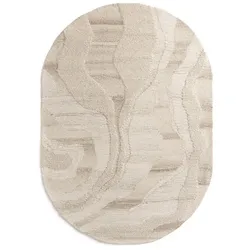 Coco Maison River Teppich oval 190x290cm - Taupe