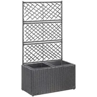 vidaXL Hochbeet mit Rankgitter 58 x 30 x 107 cm Schwarz