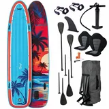 BRAST SUP Board Family | Aufblasbares Stand up Paddle Set XXL | 370x87x15cm bis 250kg | 7 Designs | inkl. Zubehör 2X Kajak-Sitz 2X Fußschlaufe 2X Paddel Pumpe Rucksack | Sunset
