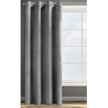Eurofirany Design91 Samtvorhang Ösen Ösenschal Blickdichte Vorhänge Samt Velours 140x250 Samtvorhänge ROSA (Stahl)