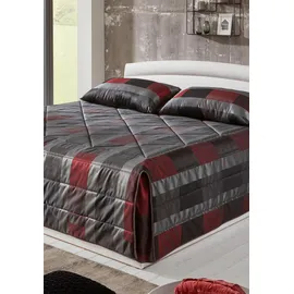 Westfalia Schlafkomfort Tagesdecke 257 x 250 cm Grau/Rot