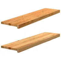 VidaXL Fensterbänke 2 Stk. Hellbraun 100x25x2 cm Massivholz Eiche