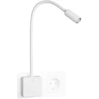 ENUOTEK Weiß LED Steckdosenlampe Nachttischlampe Strahler Leseleuchte Dimmbar Lampe