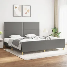 vidaXL Bettgestell 200 x 200 cm Dunkelgrau