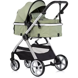 Chipolino Kombikinderwagen 2 in 1 Vista Wickeltasche, Fußabdeckung, Korb, Gurt grün