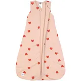 Lässig Baby Schlafsack ärmellos Bio Baumwolle 2,5 TOG/Sleeping Bag Heart peach rose, Größe 62/68