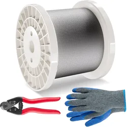 VEVOR Stahlseil Drahtseil Seil Draht Rostfrei Ф3,18mmx182,3m 7,1kN 7x7 Stränge