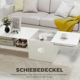 Homcom Couchtisch Weiß Spanplatte 110 x 52 x 36 cm