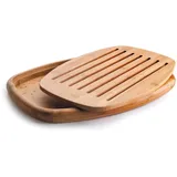 Lacor Ovale Brot Schneidebrett Bambus 1-tlg. 40 x 27 x 3 cm Braun