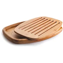 Lacor Ovale Brot Schneidebrett Bambus 1-tlg. 40 x 27 x 3 cm Braun