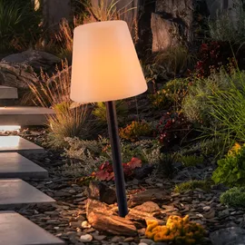 just light. Tischlampe Außen Steckleuchte weiß LED Tischleuchte dimmbar Akku Gartenlampe modern Wegeleuchte, schwarz, Led 2w 100lm 3000k warmweiß, Dxh 16,5x76 cm