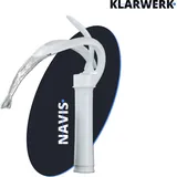 NAVIS | Design Wasserfall Wasserhahn Bad Weiß hohe Badarmatur | Elegante Premium Edelstahl Armatur Für hohe Waschbecken | Mischbatterie 2 Anschl...