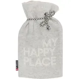 David Fussenegger Wärmflasche 'my happy place' 2L 21 x 38 cm Filz - Hellgrau