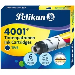 PELIKAN 338244 Pelikan bedruckte Tintenpatronen 4001®, Königsblau, 6 Stück